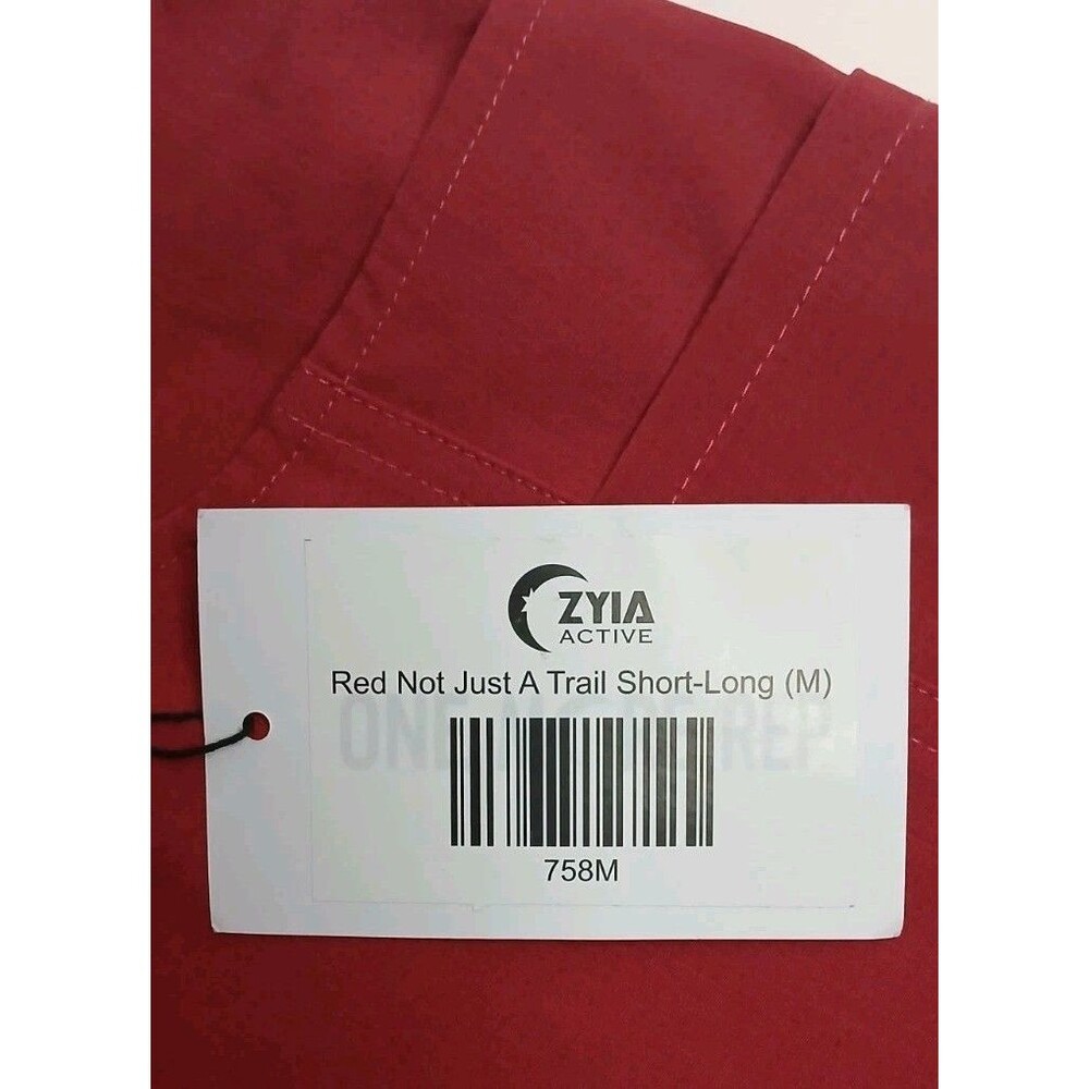 ZYIA Active Women’s Size M Shorts 6" Red Cuffed 6 Pockets Adjustable Waist NWT - Picture 10 of 12